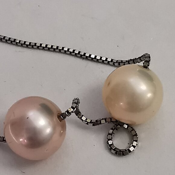Sterling Silver and 7 Freshwater Floating Pearl Necklace - Picture 3 of 9
